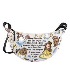 LEVLO Princess Crossbody Bag Fairy Tales Fans Gift Fairy Tales Shoulder Bag Cartoon Princess Merch (BATB JZ Bag)
