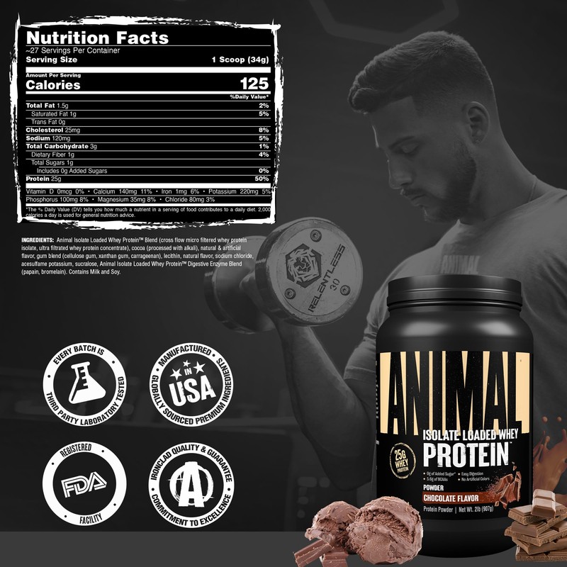 Animal Whey Isolate Protein Powder - Loaded for Pre &