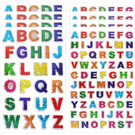 40 Sheets Colorful Glitter Letter Stickers Self Adhesive Alphabet Stickers Shiny Sticker Labels for Arts Craft Scrapbooking Supplies Home School Decor