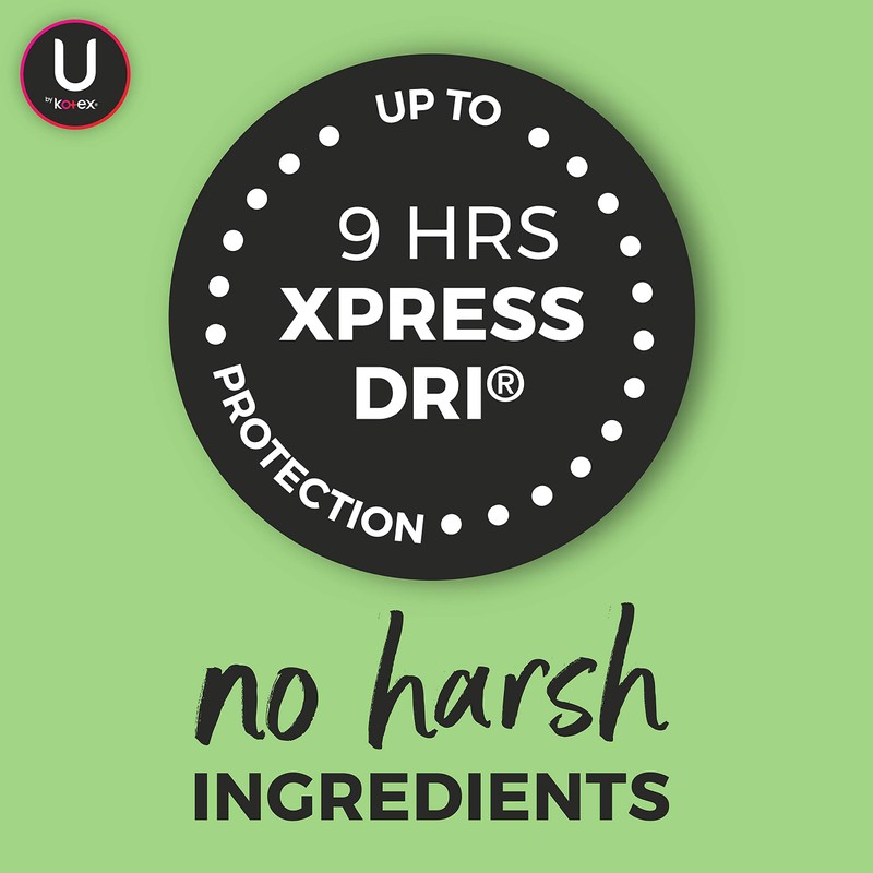 U by Kotex Security Maxi Feminine Pads, Regular Absorbency, Unscented,