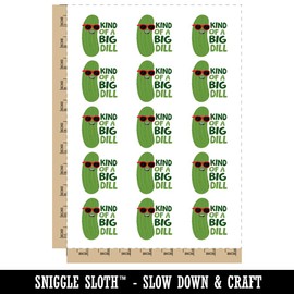 Kind of a Big Dill Pickle Temporary Tattoo Water Resistant Fake Body Art Set Collection - 15 2" Tattoos (1 Sheet)