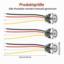 Nizirioo 16 mm Touch Dimmer Switch LED Touch Switch 5-24 V DC with Continuous Dimming for Light Strips and Strips, Pack of 2