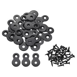 sourcing map 30 Pcs Figure 8 Fastener with Screws, Table Top Fastener Desk Top Connector Bracket Heavy Duty Hardware Mounting Clips for Wood, Black