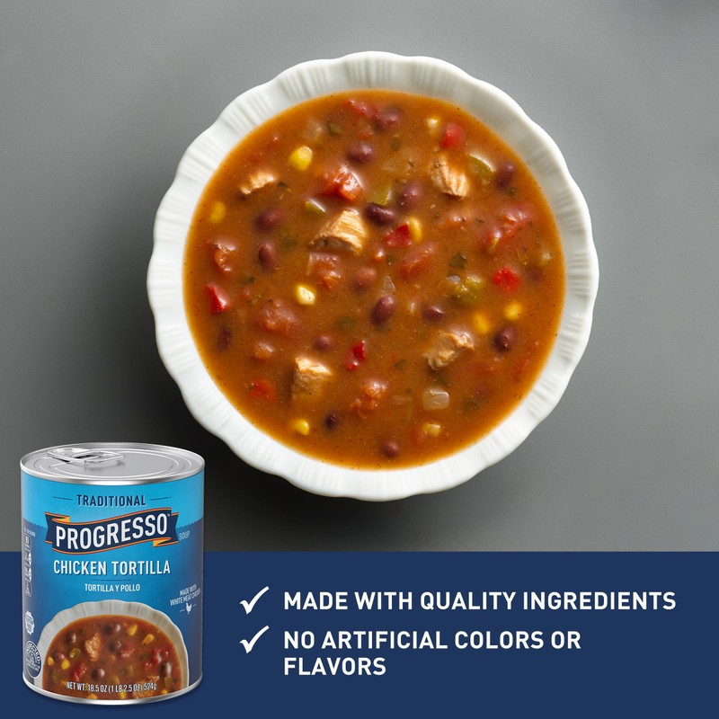Progresso Traditional, Chicken Tortilla Canned Soup, Gluten Free, 18.5 oz.