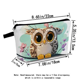 MoCaliduccious Cartoon Owl Print Women Makeup Bag Travel Portable Cosmetic Bag Toiletry Organizer Storage Bag Women Zipper Pouch Toiletry Kit