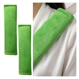 YoRise 2PCS Car Seat Belt Covers, Comfortable Fluff Auto Seat Strap Pads Protect Your Shoulder&Neck, Soft Vehicle Interior Harness Pad Accessories for Most Cars and Backpacks (Green)