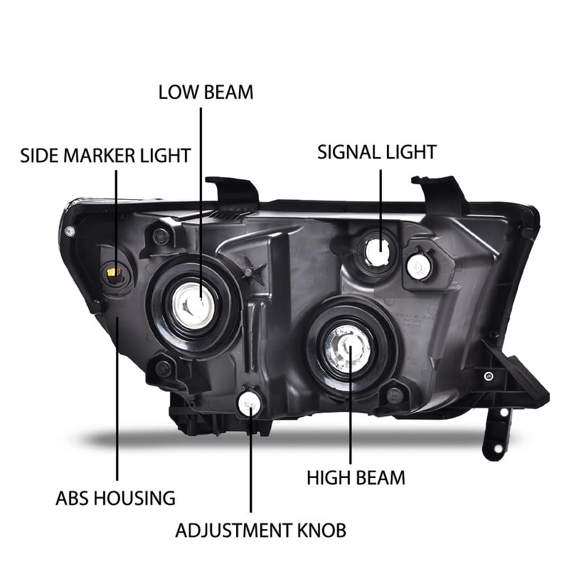 G-PLUS Front Headlights Assembly Pair,Compatible with 2007-2013 Toyota Tundra/Fit 2008-2017