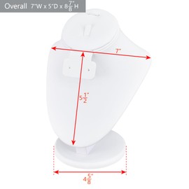 MOOCA 3 Pcs Set White Leatherette Combination Display Jewelry Stand Bust for Necklaces, Earrings, Rings, Jewelry Display For Vendors