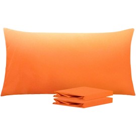 NTBAY King Pillowcase Set - 2 Pack Brushed Microfiber 20x40 Pillowcases - Soft, Wrinkle-Free, Fade-Resistant, Stain-Resistant, Orange Pillowcases with Envelope Closure - 20x40 Inches, Orange