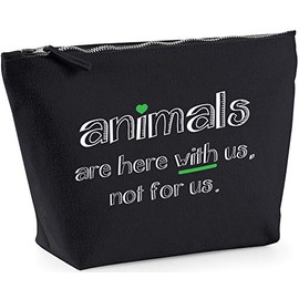 Hippowarehouse Animals are here with us not for us printed make up cosmetic wash bag 18x19x9cm