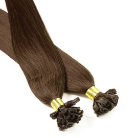 hair2heart Extensions Echthaar Bondings glatt - 25 Strähnen 1g 60cm 6/3 dunkelblond gold