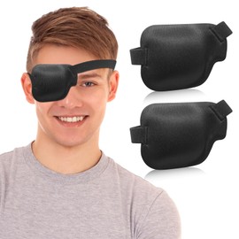 Hanlsee Eye Patch,Medical Eye Patches for Adults and Kids, Pack of 2, Black (Right Eye)