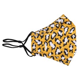 Reusable Washable 3 Layers Cotton Cloth - Yellow - Leopard Print, One Size Fits Most
