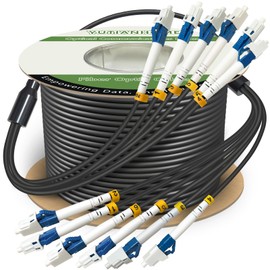 YUTIANHOME 120ft (37 Meters) 6 Core Industrial TPU LC to LC Outdoor Armored Fiber Optic Cable, OS2 Single Mode 6 Strands Fiber Patch Cable with LC Connectors, 9/125um, OD-5mm, Direct Burial LC-LC