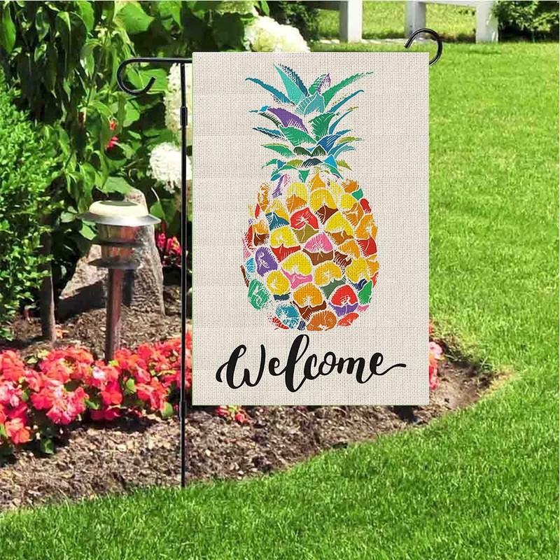LHSION Welcome Pineapple Garden Flag 12.5 x 18 Inch Decorative