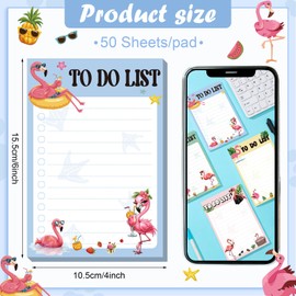 Geyee 4 Pads Flamingo Sticky Notes 4" x 6" Funny Animal Sticky to Do Notepad Pink Flamingo Lover Gifts for Office School Decor, 200 Sheets