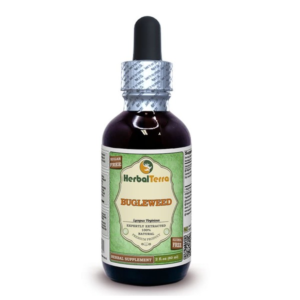 Bugleweed (Lycopus Virginicus) Glycerite, Organic Dried Leaves and Flowers Alcohol-Free Liquid Extract 2 oz