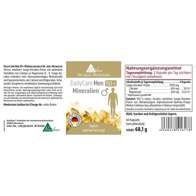 Biotikon DailyCare Men 50+ Mineralien nach Dr. med. Michalzik 60