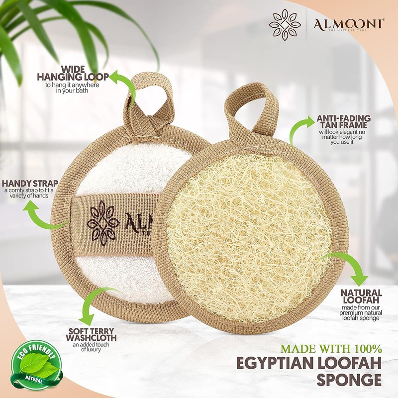 Exfoliante Facial de Lufa Almooni – Set 6 Esponjas Naturales