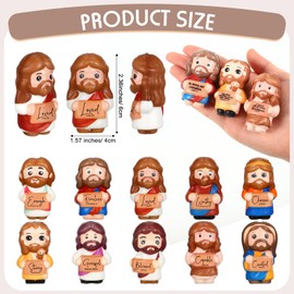 Sotiff 30 Pcs Back to School Gifts Jesus Stress Ball Bulk for Vbs 2.36 Inch Small PU Foam Jesus Stress Relief Figures Inspirational Christian Religious Gifts for Sunday School (Stylish)