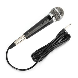 Professional Wired Handheld Dynamic Microphone with Unidirectional Moving Coil Technology for Karaoke, Audio Systems, Mixers, Amplifiers, and Powered Speakers