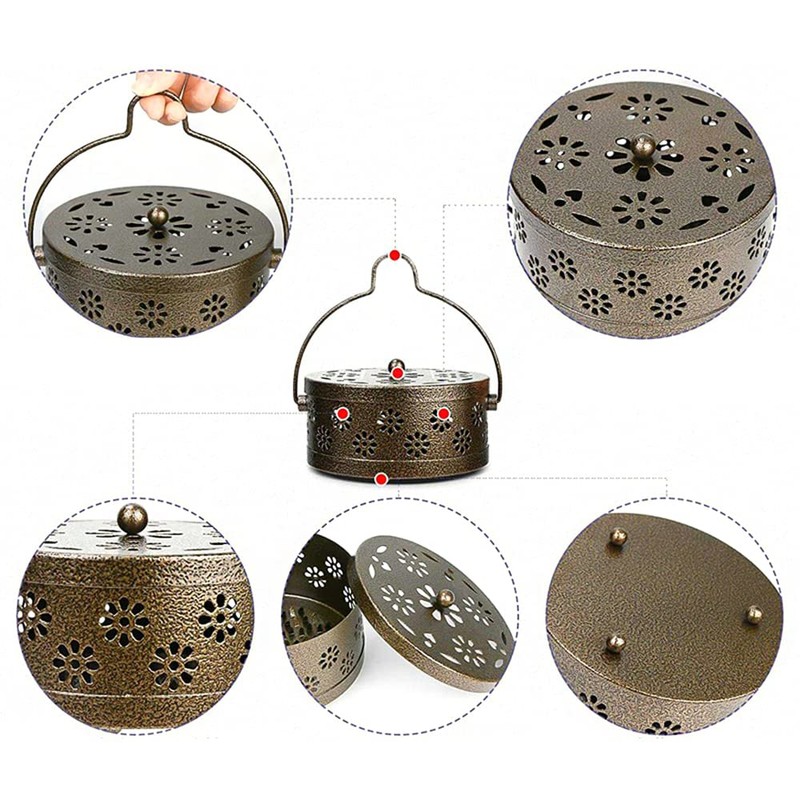 CENPEK Mosquito Coil Holder, Retro Portable Mosquito Incense Burner for