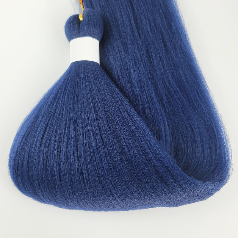 Dark Blue Braiding Hair Pre Stretched 6 Packs Synthetic ez