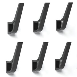 Coat Rack Hooks Wall Mounted Hold 50 lbs, Black 6Packs, KYOEON Bath Towel Rope Large Hooks for Kitchen, Door, Cabinet, Bathroom, Foyers, Hallways, and Bedrooms