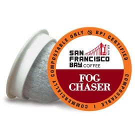 SF Bay Fog Chaser OneCup – 72 Count Compostable Coffee Pods – Medium-Dark Roast Arabica Coffee – Compatible with Most Keurig K-Cup Brewers