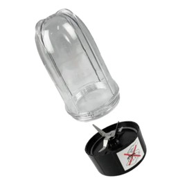 Vaso de Repuesto con Aspas para Licuadora Magic Bullet, Compatible con Procesador de Alimentos, Plstico Transparente                                  