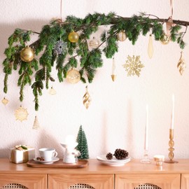 DecorbyHannah Gold Christmas Ornaments Set,100ct Clear Christmas Tree Ornaments Decorations,Shatterproof Assorted Plastic Ball Ornaments for Christmas Tree for Xmas,Wedding,Thanksgiving,Patry