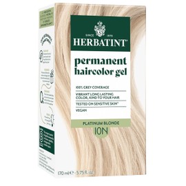 Herbatint 10N Platinum Blonde Permanent Hair Dye For Women - For Up To 100% Gray Coverage of Resistant Gray Hair - Ammonia-Free, Alcohol-Free & Vegan - Salon Influenced Hair Color 5.75 fl oz