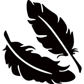 Decal Stickers of Feather Silhouettes Silhouette (Black) (Set of 2) Premium Waterproof Vinyl Decal Stickers for Laptop Phone Accessory Helmet Car Window Mug Tuber Cup Door Wall - ANDstic715373BL