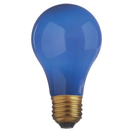 Satco S6092 25 Watt A19 Incandescent Light Bulb, Ceramic Blue