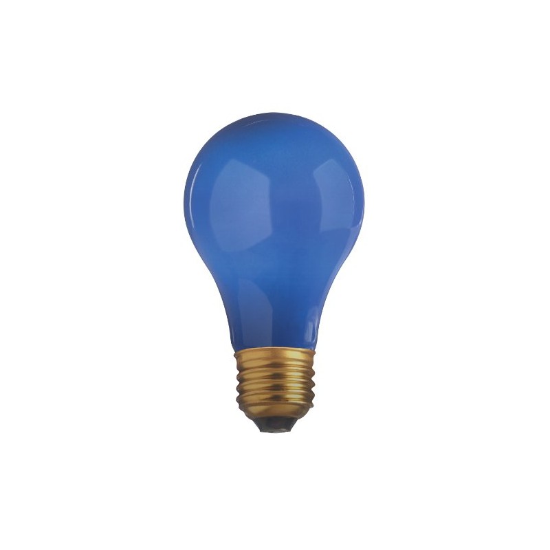Satco S6092 25 Watt A19 Incandescent Light Bulb, Ceramic Blue