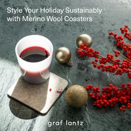 Graf Lantz - Bierfilzl Felt Coasters - Square - 100% Merino Wool - Moisture Wicking - Heat Resistant - Sustainable - Home Decor - Absorbs - Housewarming Gift - 6 Coaster Set - 4" x 4" x 5 mm - Earth