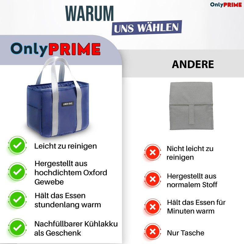 OnlyPRIME Cool Bag + Refillable Ice Block | Cool Box