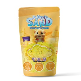 TUBAN Fluffy Sand – Fluffy Dynamic Sand 90 g – Play Sand – Kinetic Sand for Children – Toy – Non-Sticky – Lightweight – for Molds – Color Yellow