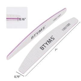 BTYMS 25Pcs 100/180 Grit Nail File and Buffer Professional Double-Sided Emery Boards for Acrylic, Gel & Natural Nails