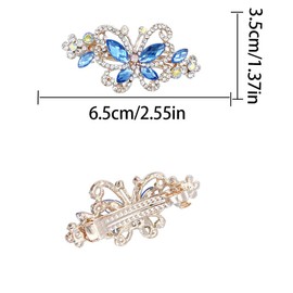 4 PCS Hair Clips for Women Ladies, Butterfly Design Crystal Rhinestones French Barrettes Spring Hair Barrettes Clip, Women Fashion Ponytail Holders Barrettes for Daily Wear (Multicolor)