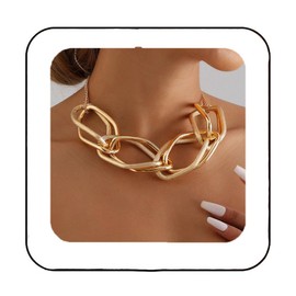 Reaky Punk Necklaces Gold Chunky Necklace Cuban Link Necklaces Chain for Women