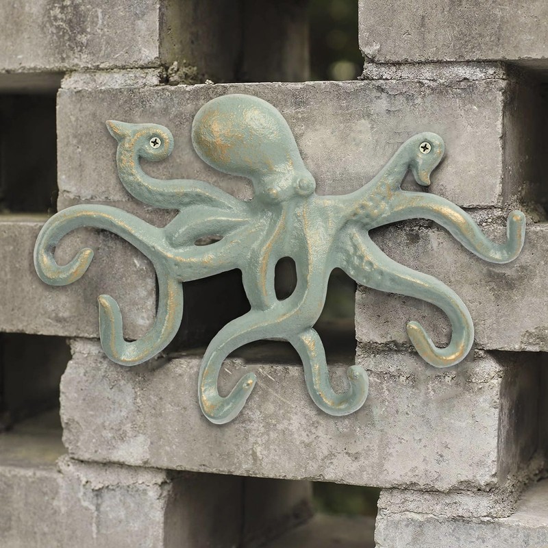 ChasBete Octopus Coat Hooks for Wall, 22.5cm Heavy Duty Wall