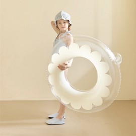 Original Korean Transparent Floral Swimming Tube Ring for Adults and Children Transparent Floral 70 [20.00 Kg-35.00 Kg] 5ea