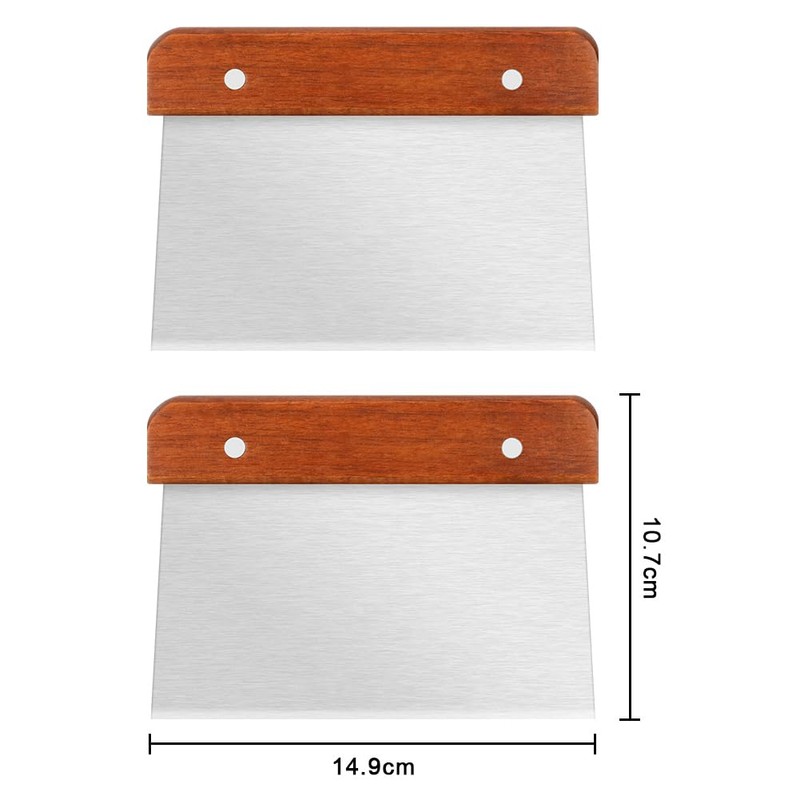 Vicloon Dough Scraper Cutter, 2 Pcs Stainless Steel Dough Scraper