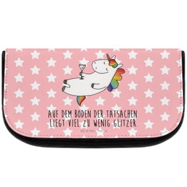 Mr. & Mrs. Panda Unicorn Cocktail Cosmetic Bag, red, Hand Drawn