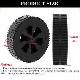 POPUBBY 6 Inch Wheel Grill Replacement Parts, 2 Pieces Grill Wheels Parts BBQ Grill Wheels, Gas Grill Wheels, Plastic Grill Wheels Replacement Parts with Wheel Cover for Charbroil
