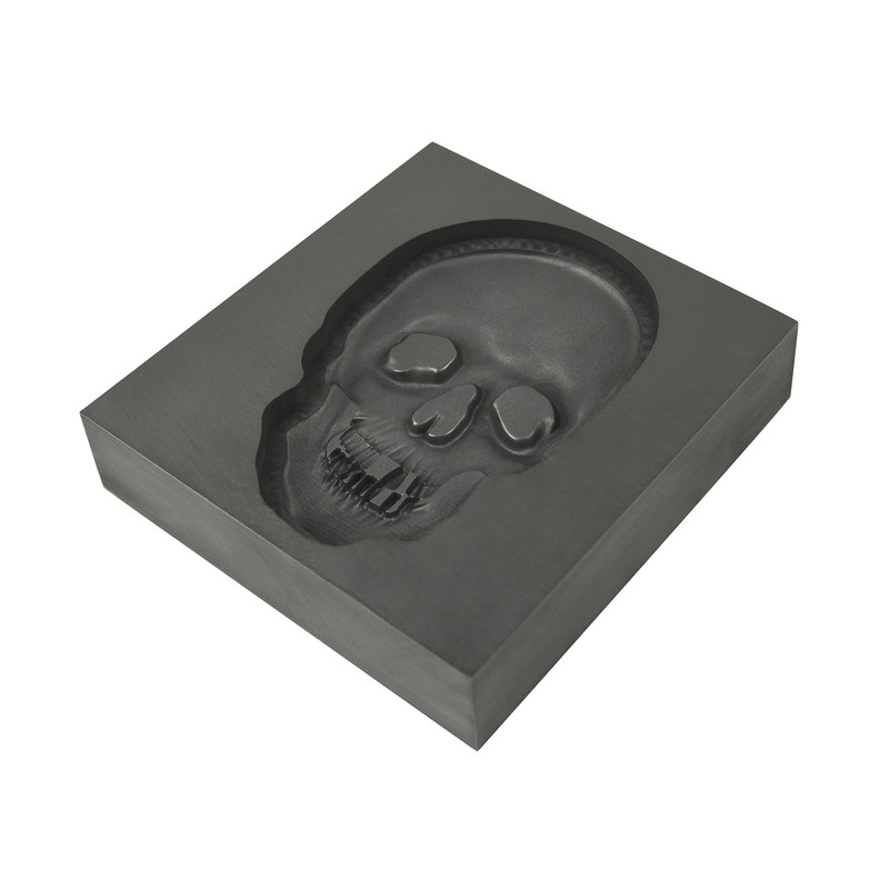 Large - Skull 3D Graphite Ingot Mold for Precious Metal