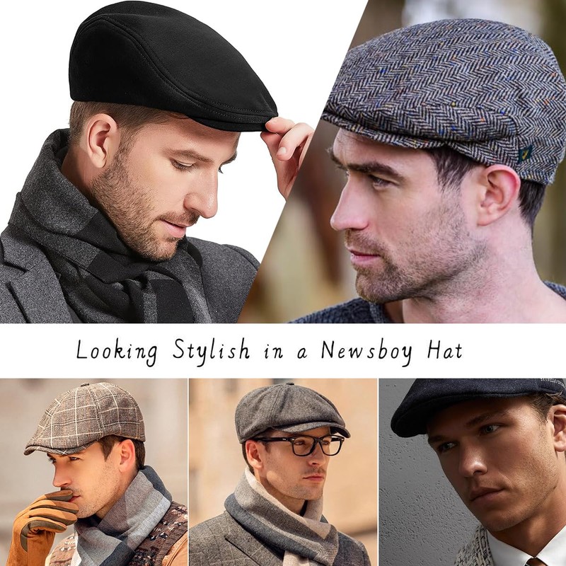 Comilaka Men's Beret Cap Gatsby Flat Cap Newsboy Flat Cap
