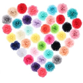 Peerless 40Pcs Dog Collar Large Flowers 3.15inch Multicolored Rose Flower Pet Bow Tie Charms Flower Puppy Cat Collars Grooming Accessories Decoration Pet Costume Dress up Supplies, 8CM/3.15"