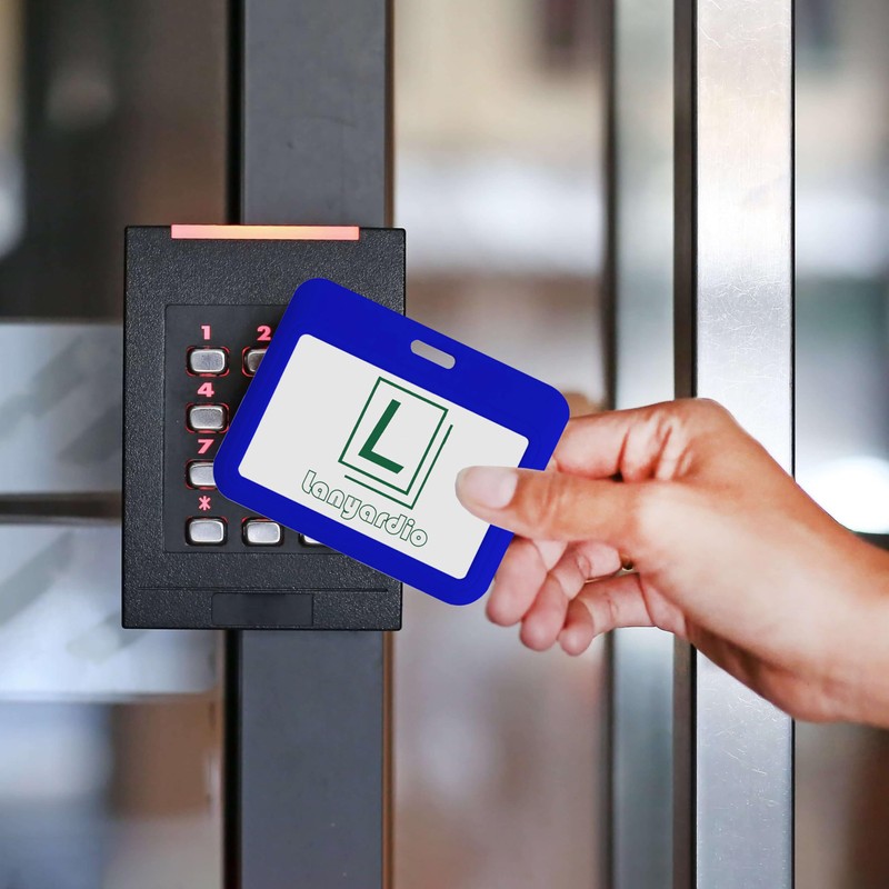 1 Pcs ID Badge Holder with Double-Sided Windows Horizontal Hard